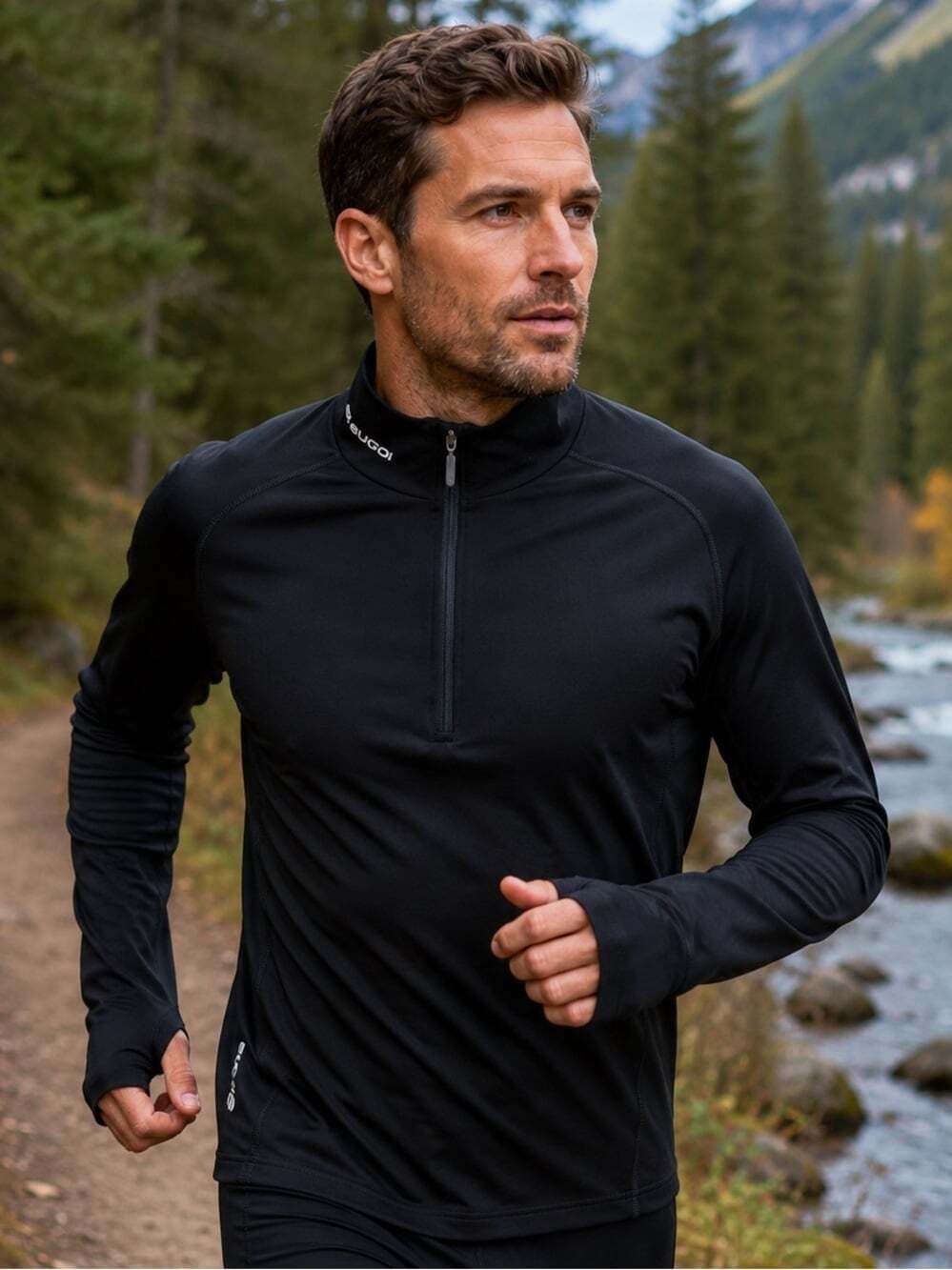 Sugoi Black 1/4Zip Performance Running Pullover Lg Athletic Cycling Performance